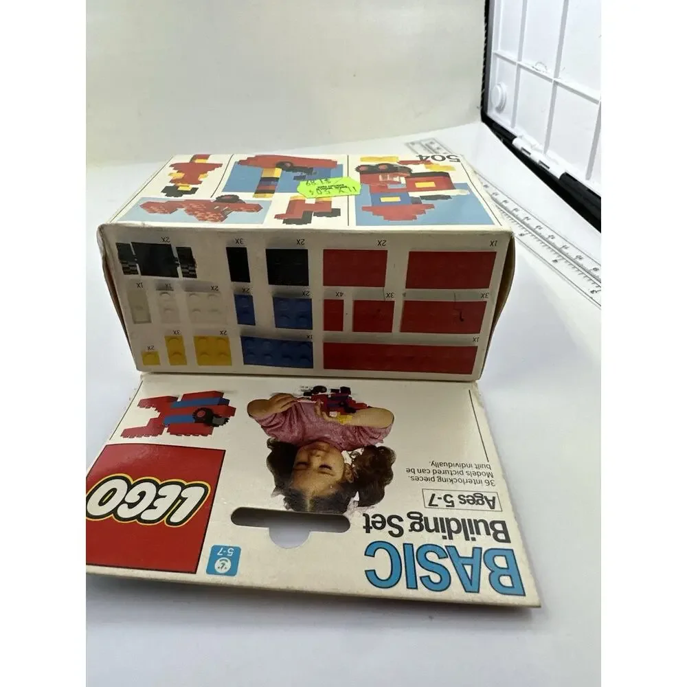 Vintage 1985 LEGO 504 Basic Building Set SEALED Rare Girl Box Art Variation
